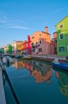 Italy Venice Burano Island Stock Photo