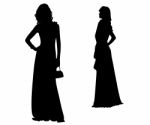 Fashion Silhouettes Of Girls Stock Photo