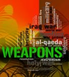 Weapons Word Means Armament Armoury And Wordclouds Stock Photo