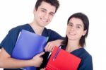 Doctors Team Holding Folders Stock Photo