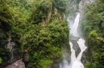 Pailon Del Diablo - Mountain River And Waterfall In The Andes. B Stock Photo