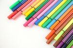 Crayons On White Isolated Stock Photo