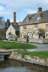 Scenic View Of Lower Slaughter Village In The Cotswolds Stock Photo