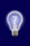 Seven Number Glow Inner Electric Lamp Stock Photo