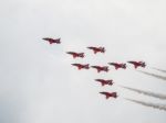 Red Arrows Display Team 50th Anniversary At Biggin Hill Airport Stock Photo