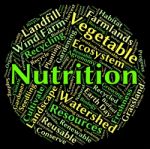 Nutrition Word Shows Nutrients Food And Words Stock Photo