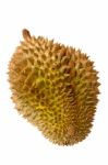 Single Whole Durian Isolated On White Background Stock Photo