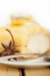 Cream Roll Cake Dessert And Spices Stock Photo