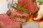 Beef Filet Mignon Grilled With Vegetables Stock Photo