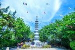 Haedong Yonggungsa Temple And Haeundae Sea In Busan, South Korea Stock Photo