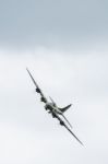 Sally B Boeing B17 Bomber Flying Over Shorham Airfield Stock Photo