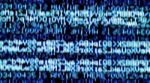 Horizontal Blue Matrix Information Data Abstraction Background Stock Photo