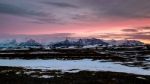 Dawn Breaking Near Jokulsarlon Stock Photo