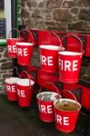 Woody Bay, Devon/uk - October 19 : Fire Buckets At Woody Bay Sta Stock Photo