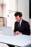 Man With Laptop Stock Photo