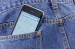 Smartphone In Blue Jean Pocket Stock Photo