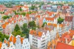 Aerial View At The Old City Of Gdansk In Poland Stock Photo