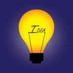 Bulb With Idea Word Stock Photo