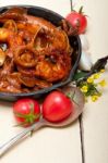 Fresh Seafoos Stew On An Iron Skillet Stock Photo