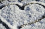 I Love Snow Heart Stock Photo