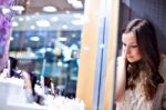 Girl At Jewelry Shop Stock Photo