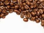 Coffee Beans Shows Copy Space And Brew Stock Photo