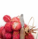 Fresh Rambutan Fruits Stock Photo