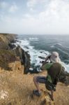 Rocks Formations On Alentejo Coastline Stock Photo