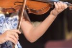 Girl Plays Violin Stock Photo