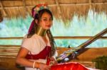 Karen Tribal Girl From Padaung Long Neck Hill Tribe Village Stock Photo