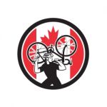 Canadian Bike Mechanic Canada Flag Icon Stock Photo