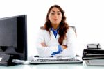 Medical Professional Posing In Clinic Stock Photo