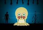 Halloween Skull Pile Zombie Tree Hand  Stock Photo