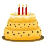 Birthday Cake With Candle Stock Photo