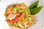 Fresh Seafood Thai Salad Stock Photo