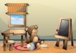 Cartoon  Illustration Interior Kid Room With Separated Layers Stock Photo