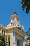 View Of The City Hall In Malaga Stock Photo