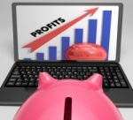 Profits Increasing Graph Shows Growth And Earnings Stock Photo