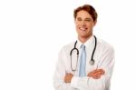 Young Cheerful Male Doctor Stock Photo