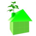 Eco Friendly House Indicates Go Green And Building Stock Photo