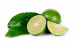 Fresh Lime Isolated On The White Background Stock Photo