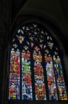 Stained Glass Window In Canterbury Cathedral Stock Photo