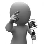 Singer Character Shows Music Or Speech Microphone Concert Stock Photo