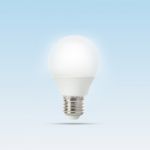 Growing Of Led Light Bulb Floating On Gradient  Light Blue To Wh Stock Photo