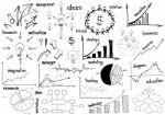 Charts And Graphs Drawing Stock Photo