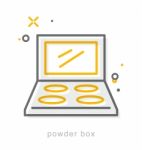 Thin Line Icons, Powder Box Stock Photo