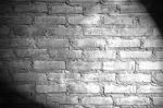 Spotlight On The Brick Wall Stock Photo