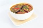 Hot Spicy And Sour Thai Cuisine Soup Stock Photo