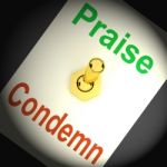 Praise Condemn Switch Means Congratulating Or Telling Off Stock Photo