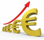 Gpp Increasing Shows Euro Sign And Accounting Stock Photo